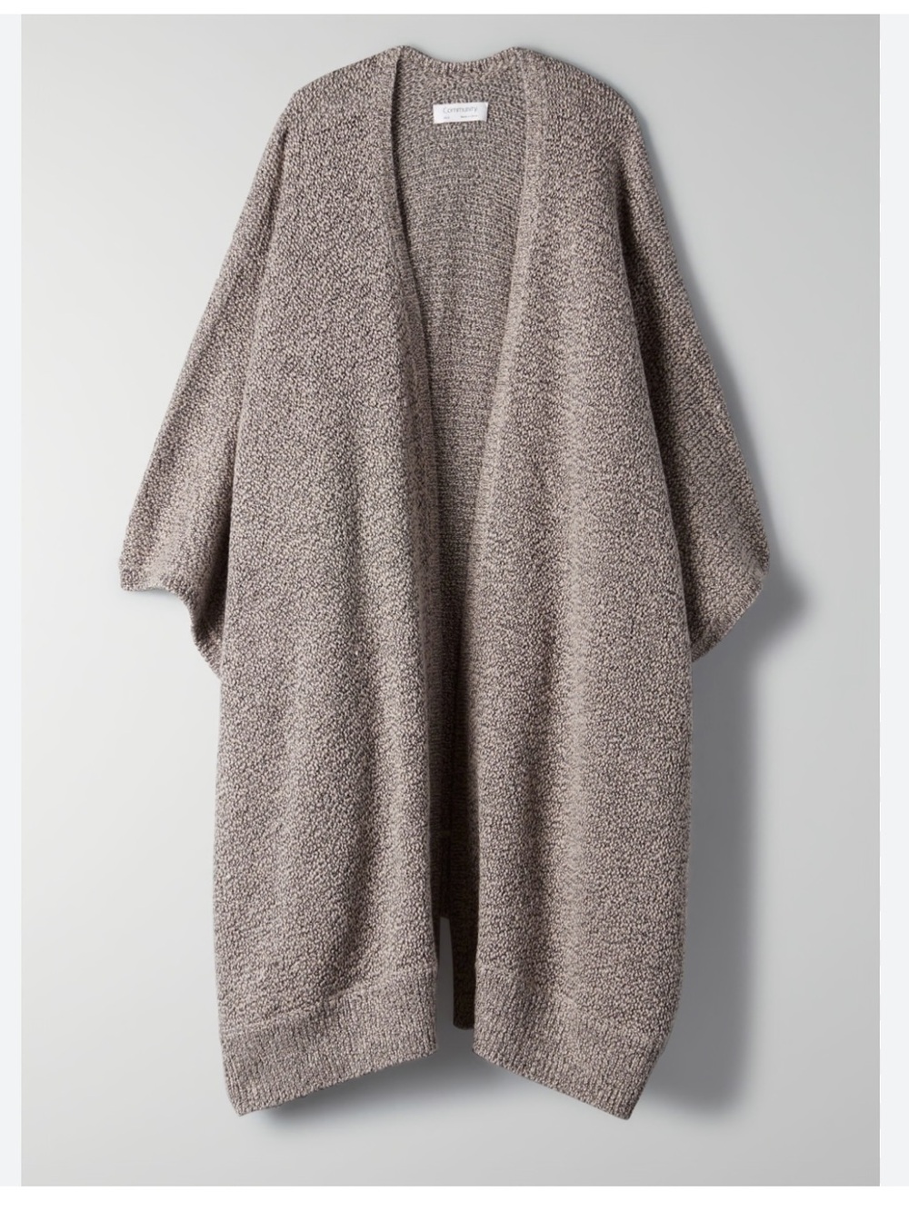 Aritzia Community Ionic Cape Cardigan Sweater Taupe